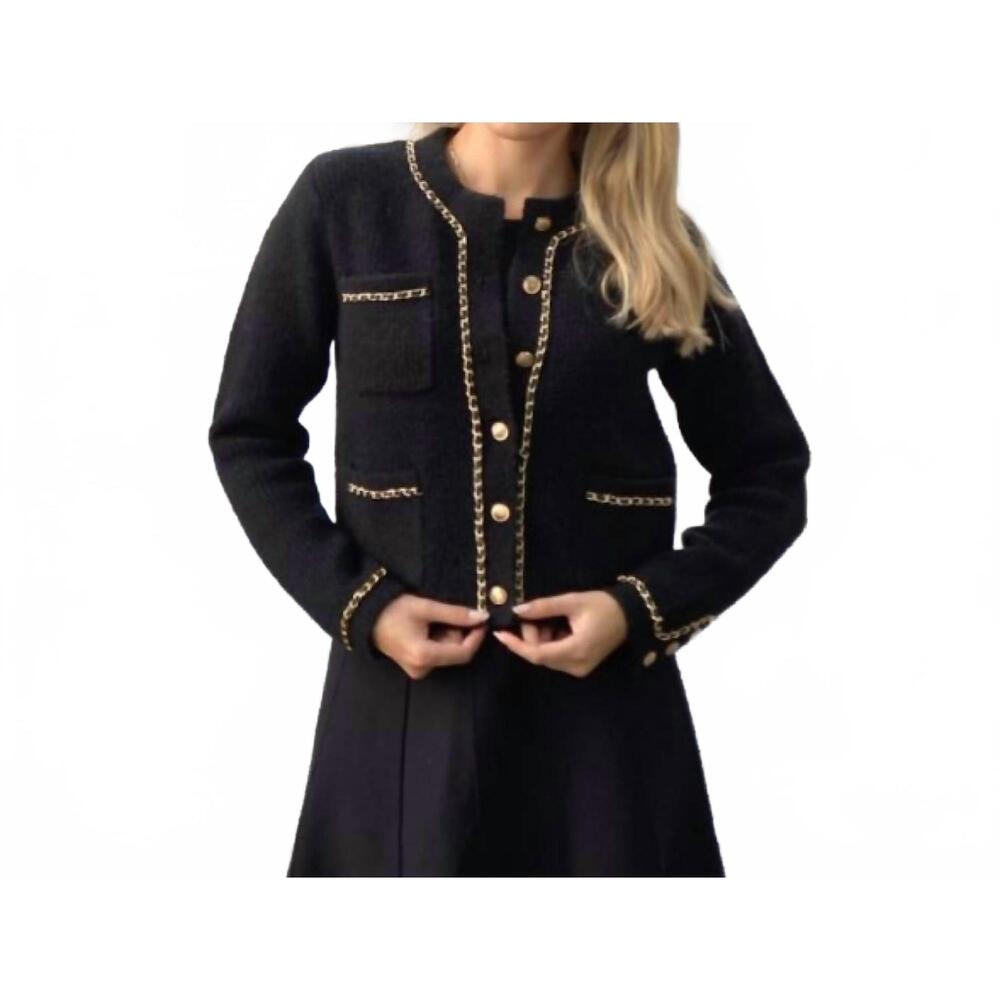 NEW ESTEEM COUTURE caroline knit jacket in black